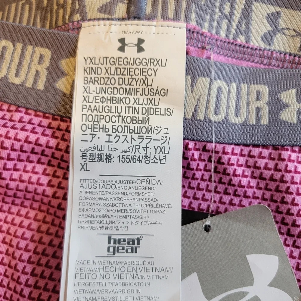 Under Armour Capri Girls YXL Pink Barbiecore Gymnastics Yoga Workout NWT - Picture 9 of 11